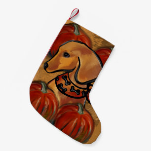 Rode takshond kleine kerstsok