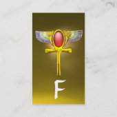 RODE TALISMAN/ EGYPTIAN WINGANKH MET CORNUCOPIA VISITEKAARTJE (Achterkant)