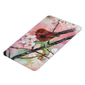 Rode tankwagen op Cherry-bloesem Magneet (Linkerzijde)