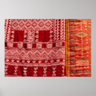 Rode tapijt op de markt poster