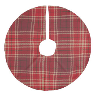 Rode tartan geruite traditionele Kerstmis Imitatie Linnen Kerstboom Kleed