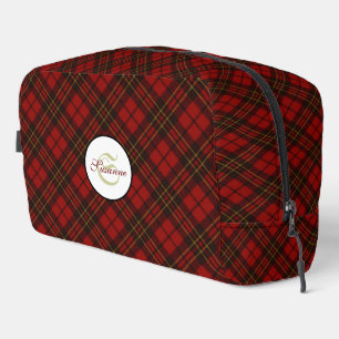 Rode tartan geruite winter elegant Monogram Toilettasje