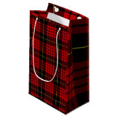 Rode Tartan Gift Bag Klein Cadeauzakje (Voorkant Gekanteld)