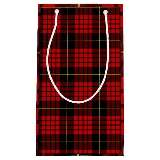 Rode Tartan Gift Bag Klein Cadeauzakje (Voorkant)