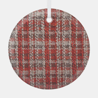 Rode tartanstof: getextureerde achtergrond glas ornament