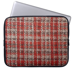 Rode tartanstof: getextureerde achtergrond laptop sleeve