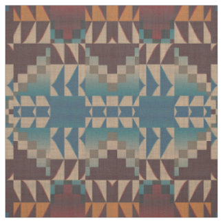 Rode Taupe Bruine Teal Blauwe Oranje Etnische Look Stof