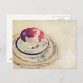 Rode Tea Cup postkaart (Voorkant / Achterkant)