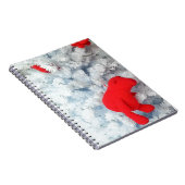 Rode Teddy-beer in de kerstboom Notitieboek (Rechterzijde)