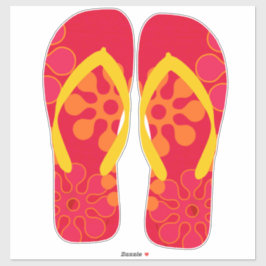 Rode Teenslippers Beach Sandalen Sticker