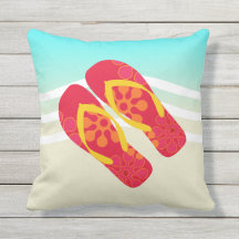 Rode Teenslippers Beach Waves