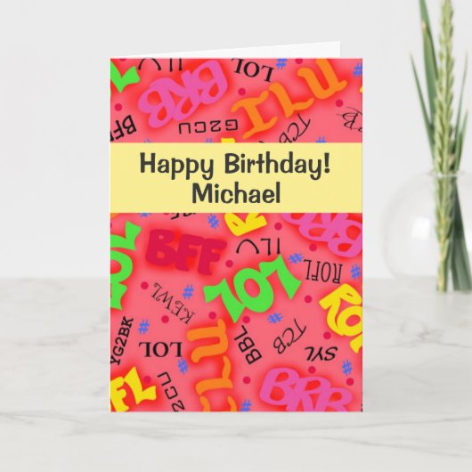 Rode tekst symboliseert woorden kaart (Voorkant)