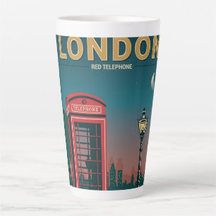 rode telefoon in londen latte mok