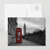 Rode telefooncel in Londen briefkaart (Voorkant / Achterkant)