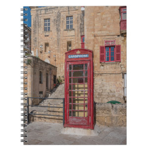 Rode telefooncel in Valletta Malta Notitieboek