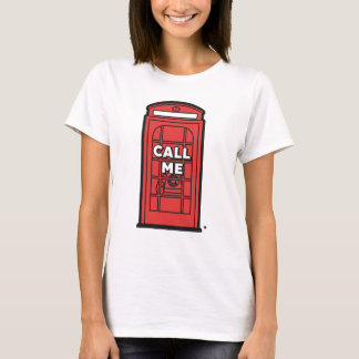 Rode telefooncel Londen bel me vector kunst T-shirt