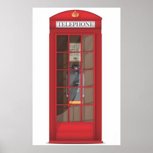 Rode telefooncel poster (Voorkant)