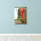 Rode telefoondoos canvas afdruk (Insitu (Houten vloer))