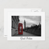 Rode telefoondoos, Groot-Brittannië wit briefkaart (Voorkant / Achterkant)
