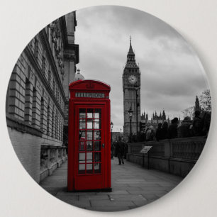 Rode telefoondoos in Londen, knop Ronde Button 6,0 Cm