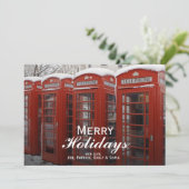 Rode telefoons bij Big Ben Feestdagenkaart (Staand voorkant)