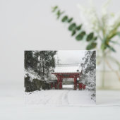 Rode Tempelpoort in Sneeuw Briefkaart (Staand voorkant)