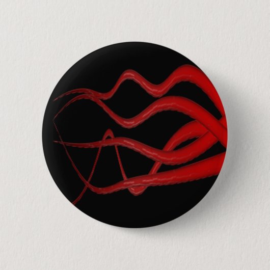 Rode tentakels ronde button 5,7 cm (Voorkant)