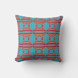 Rode Terracotta Turquoise Mediterrane Kleine Tegel Kussen