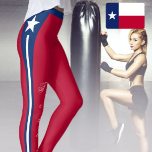 Rode Texaanse mode leggings, Texaanse vlag / sport Leggings