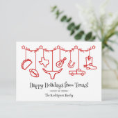 Rode Texas Vakantie Hangende Iconen (Staand voorkant)