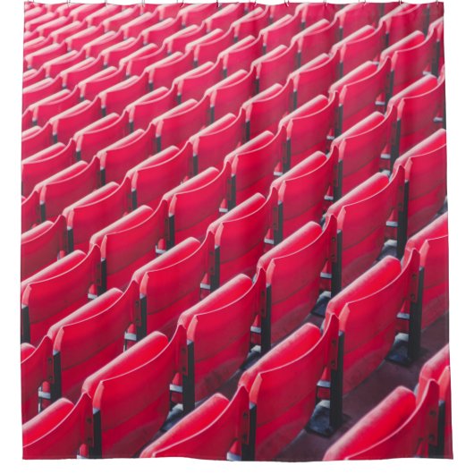 Rode theaterstoelen douchegordijn (Voorkant)