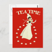  rode theetijd briefkaart (Voorkant / Achterkant)