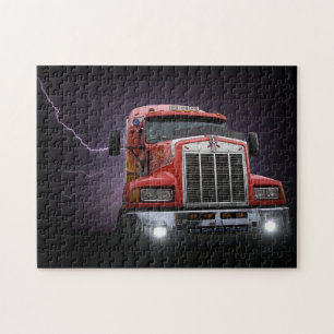 Rode Thunder KW vrachtwagen 18 wieler Legpuzzel