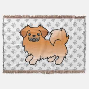 Rode Tibetaanse Spaniel Schattige Cartoon Hond Deken