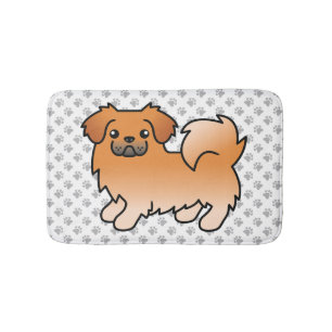 Rode Tibetaanse Spaniel Schattige Cartoon Hond & P Badmat