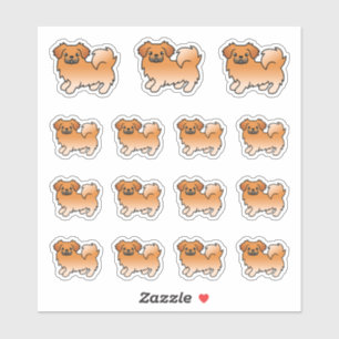 Rode Tibetaanse Spaniel Schattige Cartoon Honden Sticker