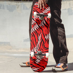 Rode Tijger Dierenhuid Patroon Design Skateboard