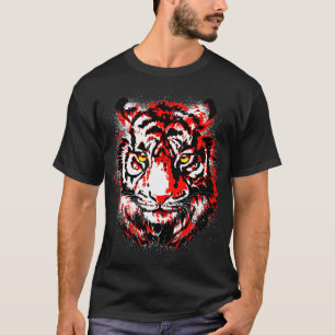 Rode Tijger Hoofd Realistische Tijger Ogen T-shirt