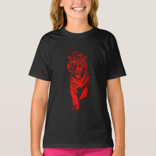 Rode Tijger Illustratie – Krachtige Grafische Dier T-shirt