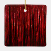 Rode Tinsel Gouden Kerstboom Keramisch Ornament (Achterkant)