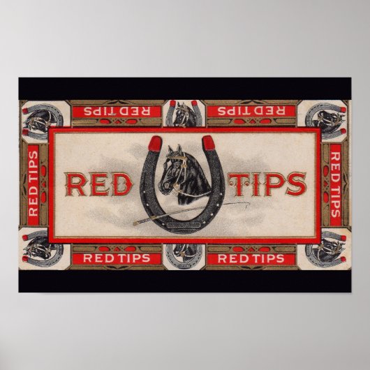 Rode Tips sigarenlabel Poster (Voorkant)