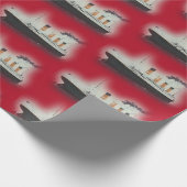 Rode Titanic sjerp kerst Cadeaupapier (Hoek)