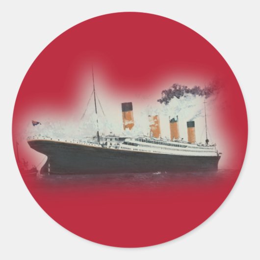  Rode Titanic sjerp kerst Ronde Sticker (Voorkant)