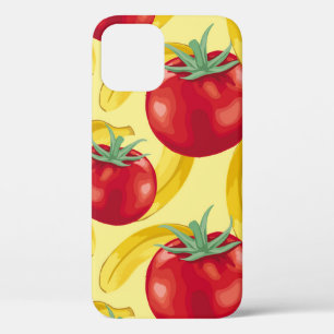 Rode tomaat en vruchten naadloze patroonontwerper iPhone 12 hoesje