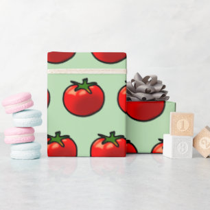 Rode tomaat grillige aangepaste kunst cadeaupapier