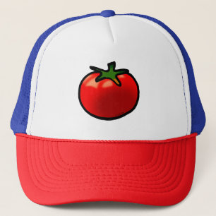 Rode tomaat grillige aangepaste kunst trucker pet