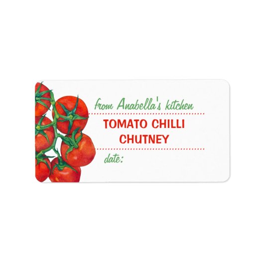 Rode tomaten 2 keuken behoudt label (Voorkant)
