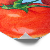 Rode tomaten blauw Poster (Hoek)
