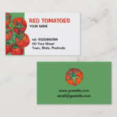 Rode tomaten, groen Visitekaartje (Voorkant / Achterkant)