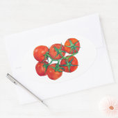 Rode Tomaten Ovale Sticker (Envelop)